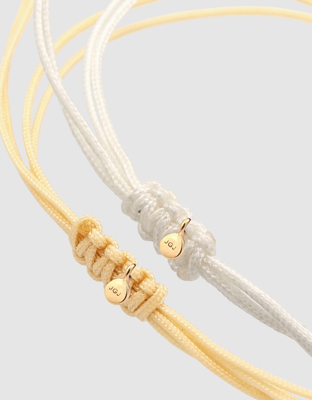 Elli Jewelry - Bracelet Set Women Circle Infinity Khaki and White 925 Sterling Silver Gold Plated