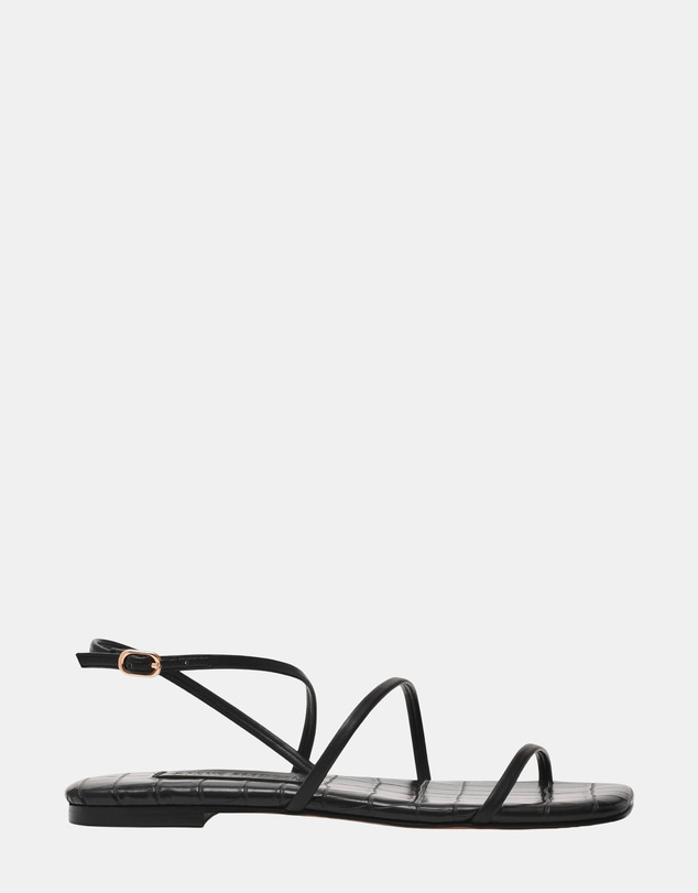 Steve Madden - Tango Black Leather Sandals