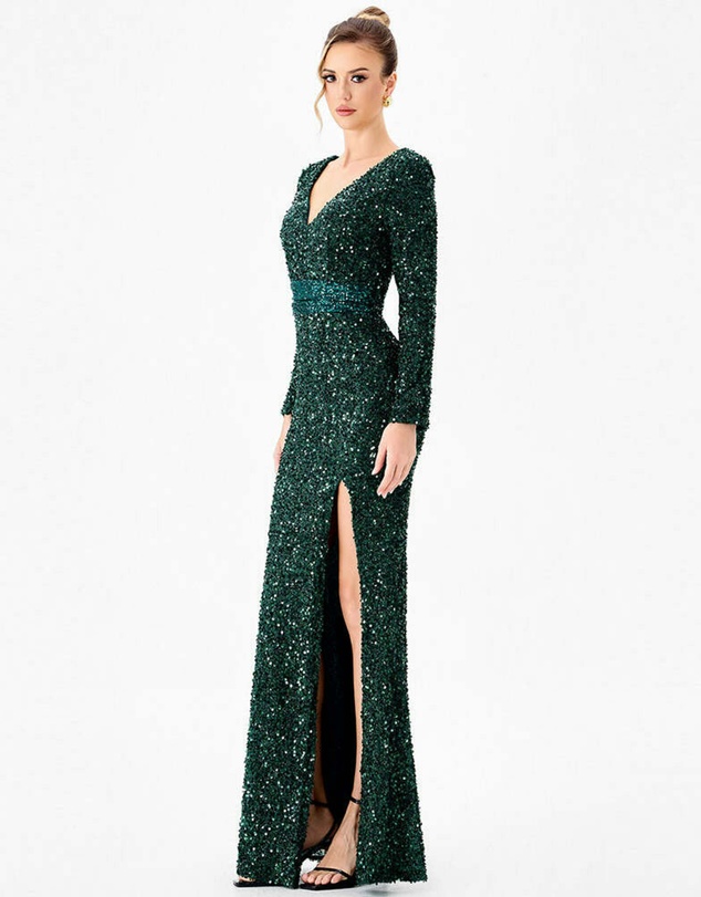 Bariano - Clyra Sleeved Sequin Maxi