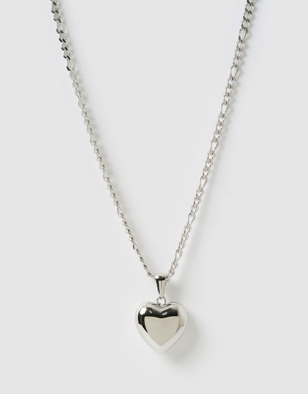 Arms Of Eve - Rose Heart Necklace - Silver