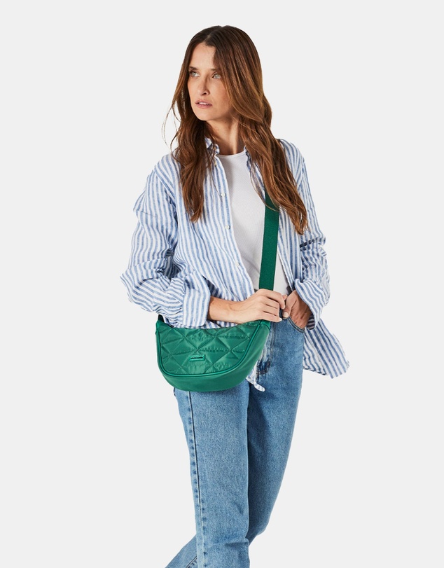 Pierre Cardin - Pierre Cardin Ladies Nylon Crescent Cross-Body Bag