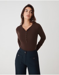 Forcast - Henley Button Up Knit