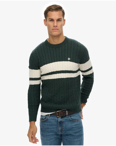 Superdry - Cotton Stripe Cable Jumper