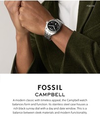 Fossil - Campbell Silver Analogue Watch
