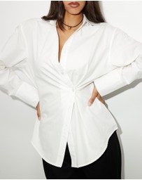 Dazie - Em Asymmetrical Button Up Shirt
