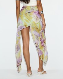 Dazie - Orchid Asymmetrical Midi Skirt