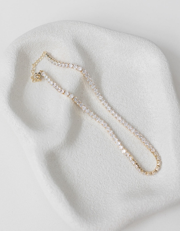 The White Collection - Tiffany - Modern Gold Bridal Necklace