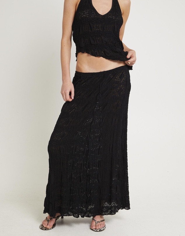 Subtitled - Amore Asymmetrical Textured Maxi Skirt