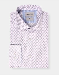 Brooksfield - Two-Tone Print Reg Fit Business Shirt