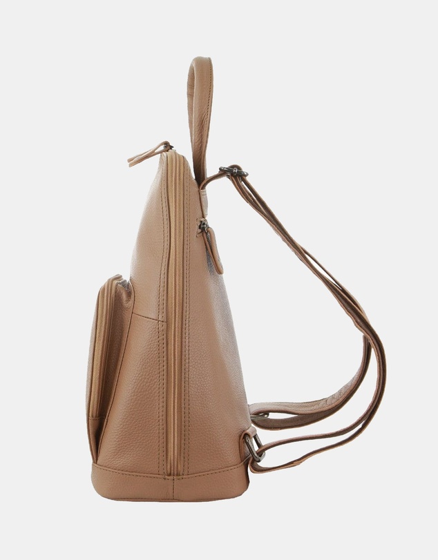 Milleni - Milleni Ladies Genuine Leather Twin Zip Backpack