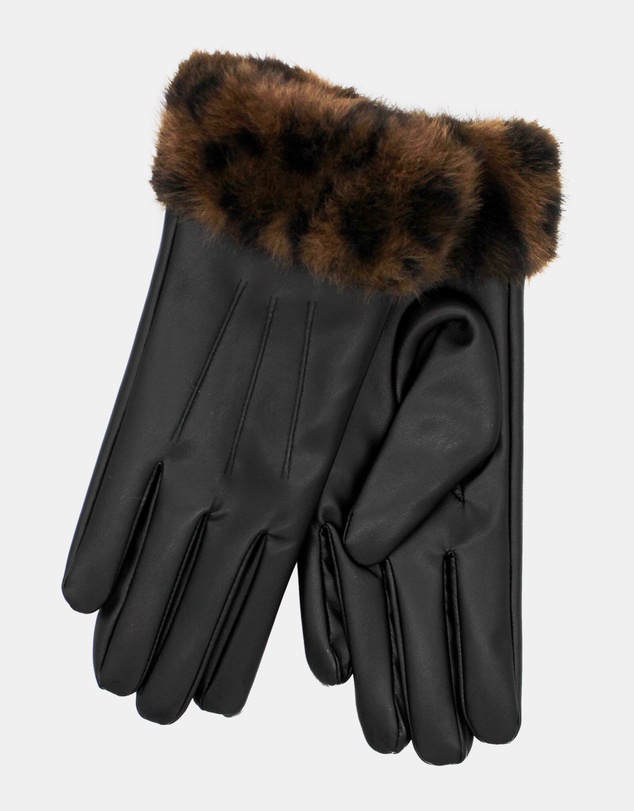 Morgan & Taylor - Gia Faux Leather Gloves in Black