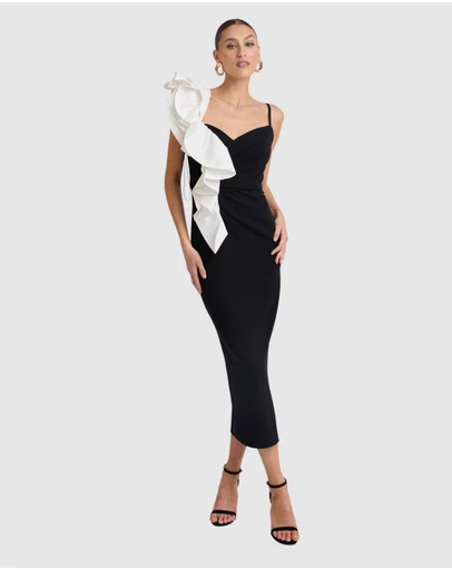 Romance by Honey and Beau - Trevia Shoulder Frill Dress