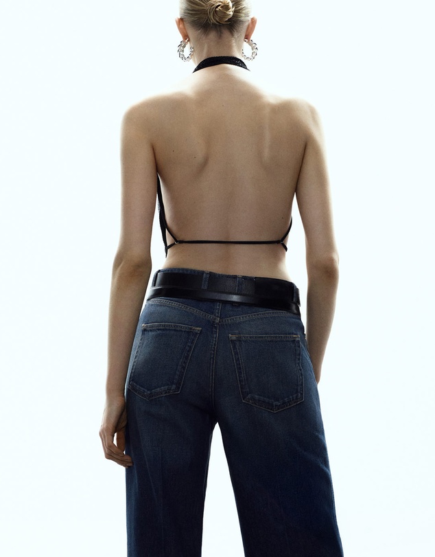 M.N.G - Top With Draped Neckline And Crystals