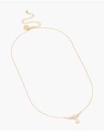 Lovisa - Gold Plated Cubic Zirconia Floral Teardrop Necklace