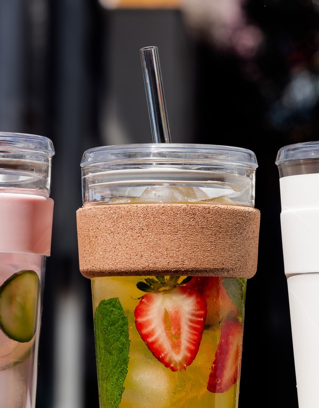 KeepCup - Brew Cork Cold Cup 12oz Reusable Coffee Cup with Straw Lid