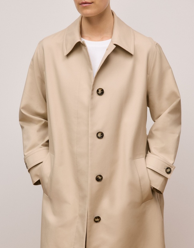 Trenery - Double Cloth Longline Trench Coat in Putty