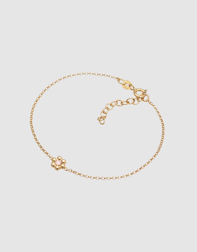 Elli Jewelry - Rose Crystal Flower Bracelet in Gold-Plated 925 Silver