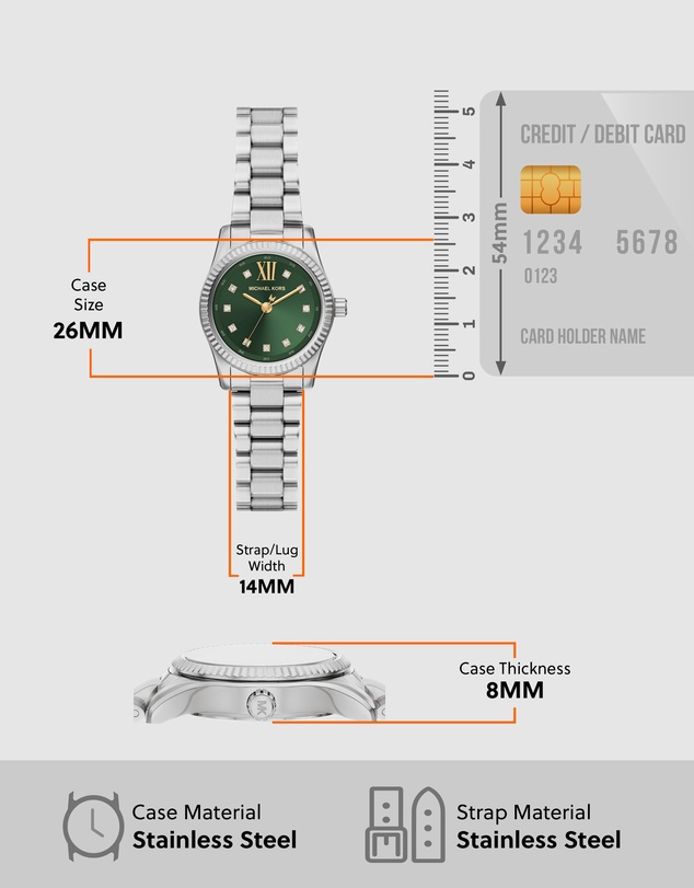 Michael Kors - Lexington Silver Tone Analogue Watch