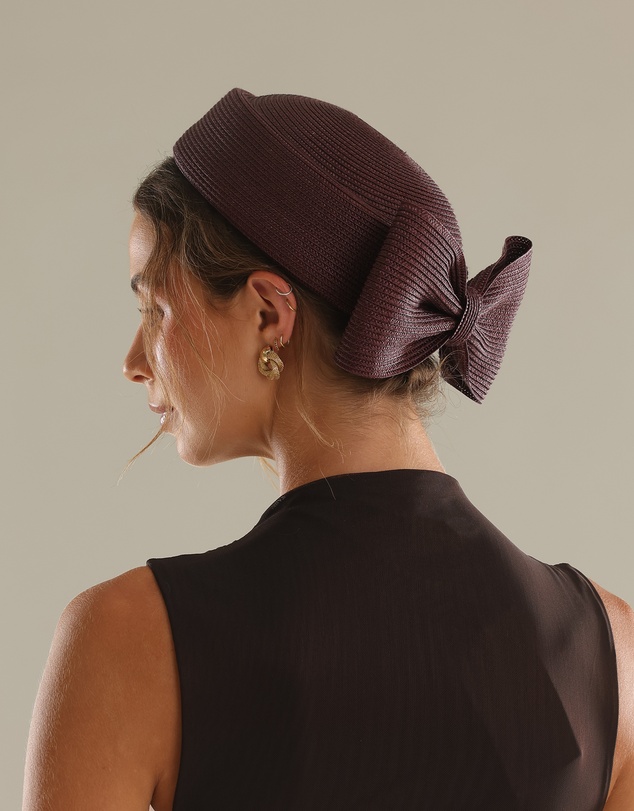 Morgan & Taylor - Tara Racewear Pillbox Hat in Dark Cherry Red