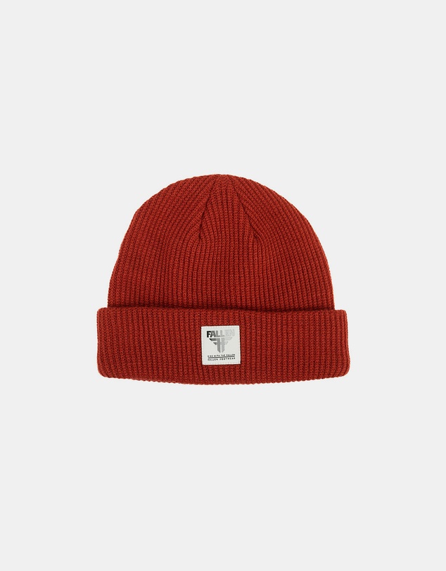 Fallen Footwear - Fallen Footwear Insignia Acrylic Cuff Short Stylish Beanie - Astro Red