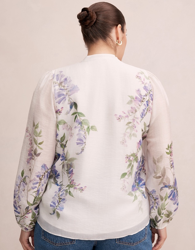 Forever New Curve - Dove Curve Placement Printed Blouse