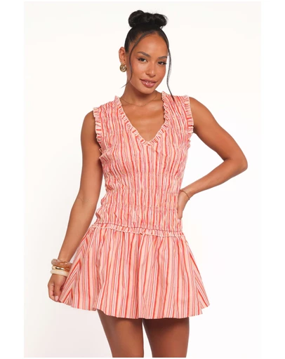 Petal & Pup - Leabrook Mini Dress - Peach Stripe