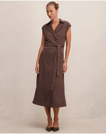 Forever New - Elsa Sleeveless Trench Midi Dress