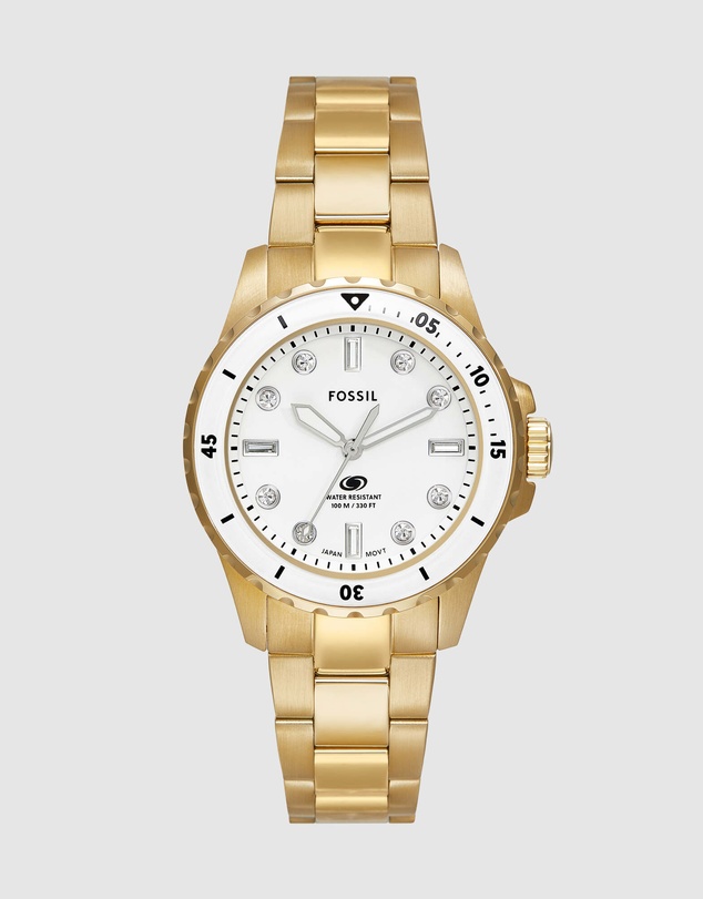 Fossil - Fossil Blue Dive Gold Analogue Watch