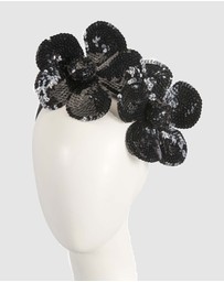 Max Alexander - Shiny Black Flower Fascinator