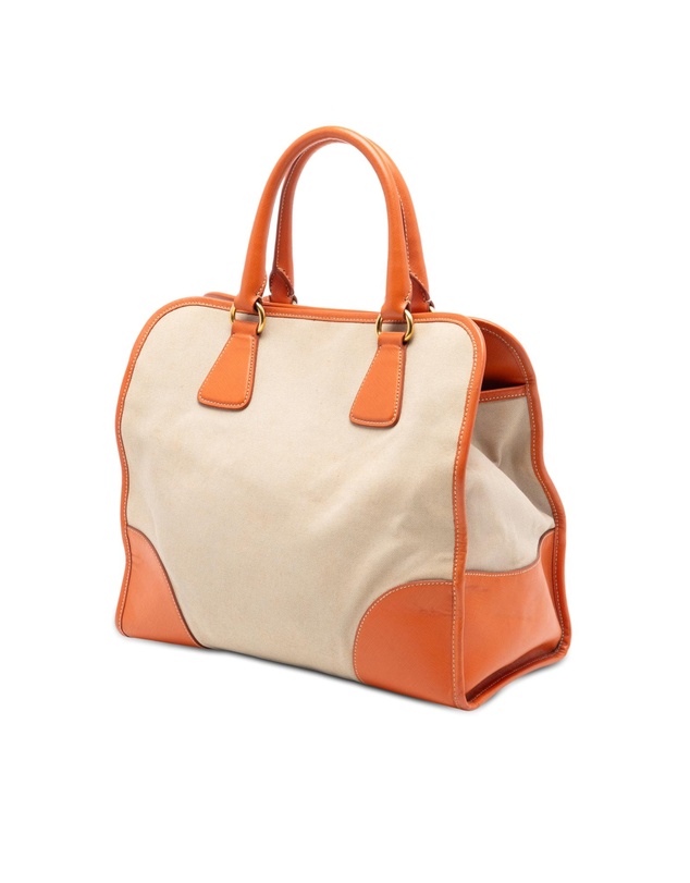 Pre-Loved by Azura Reborn - Pre-Loved Saffiano Trimmed Canvas Canapa Satchel