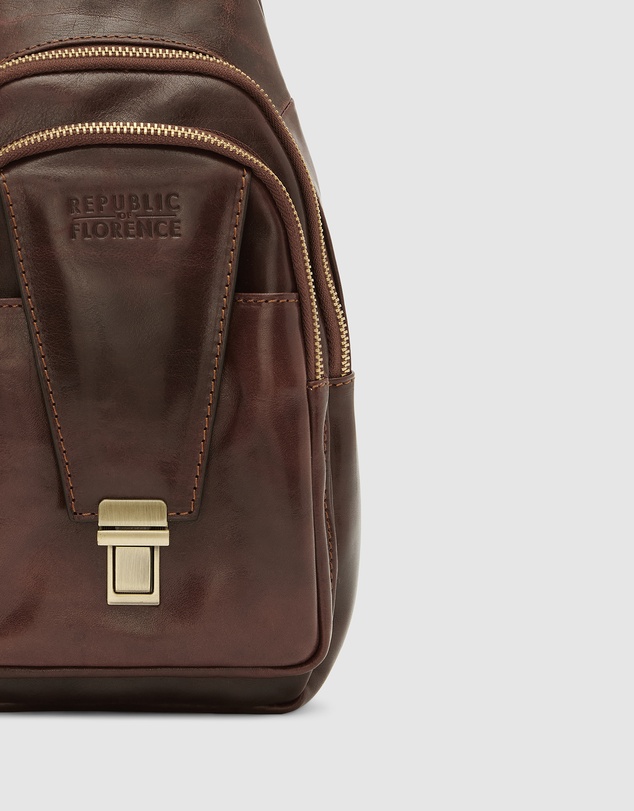 Republic of Florence - Valerio Brown Leather Sling Bag