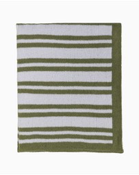 Living Textiles - Chenille Blanket - Stripes Sage