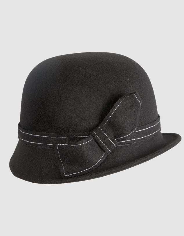 Max Alexander - Winter Felt Black Cloche Hat