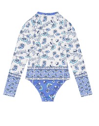 Bluesalt Beachwear - Boho Long Sleeve Surf Tank One Piece Swimsuit - Teen Girls