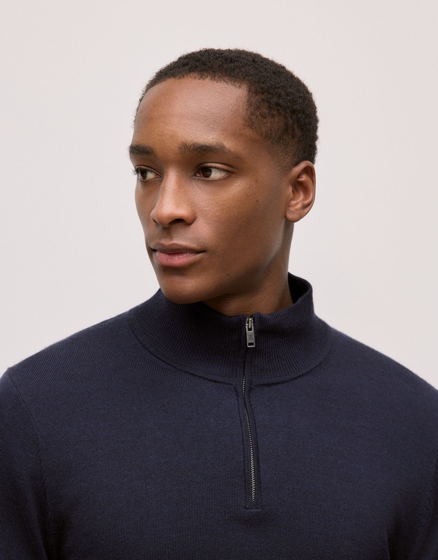 Trenery - Merino Half Zip in Navy