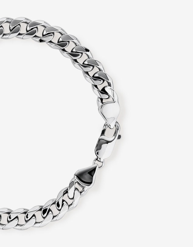 Michael Hill - Men's Silver 21CM Curb Bracelet with 0.33 Carat TW of Black Diamonds