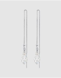 Elli Jewelry - Earrings Pull Through Drop Pendant With Crystal in 925 Sterling Silver