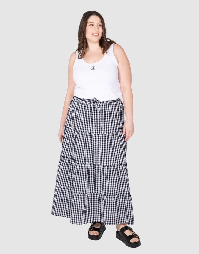 Love Your Wardrobe - Stacey Gingham Maxi Skirt