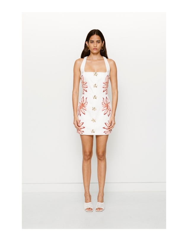 The Wolf Gang - Dasia Mini Dress - Cream Lotus