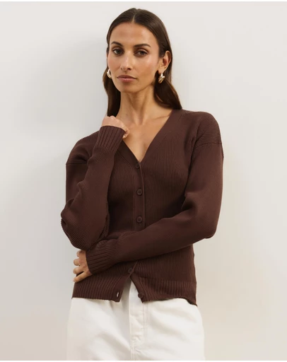 Atmos&Here - Nyla Button Front Knit Cardigan