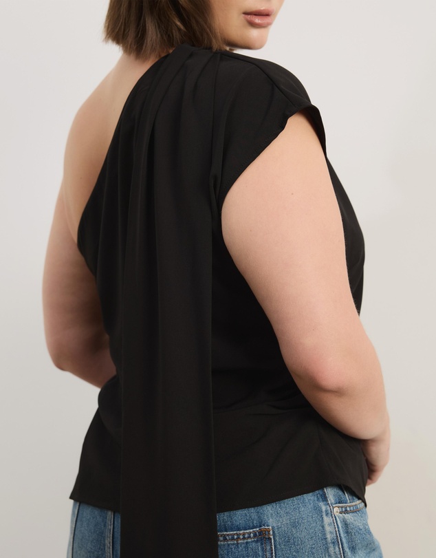 Atmos&Here Curvy - Charlotte One Shoulder Scarf Top