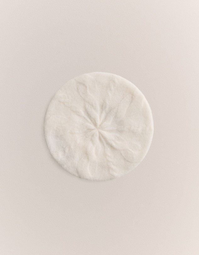 Trenery - Wool Cable Knit Beret in Marshmallow
