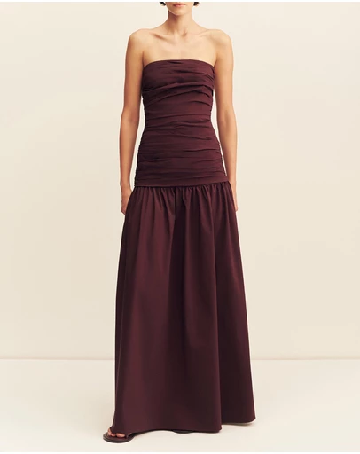 Shona Joy - Campbell Strapless Ruched Maxi Dress