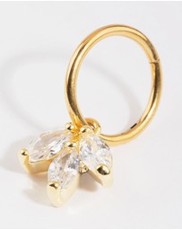 Lovisa - Gold Plated Titanium Marquise Cubic Zirconia Belly Ring