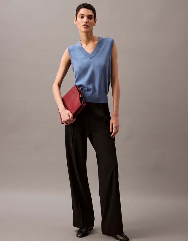Calvin Klein - Relaxed Crepe Pleated Pants