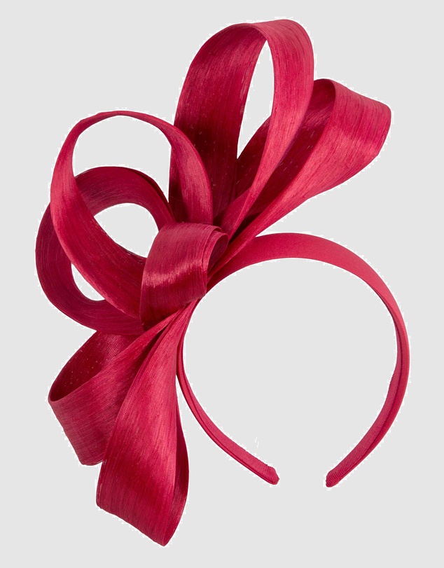 Fillies Collection - Red Silk Abaca Loops Racing Fascinator