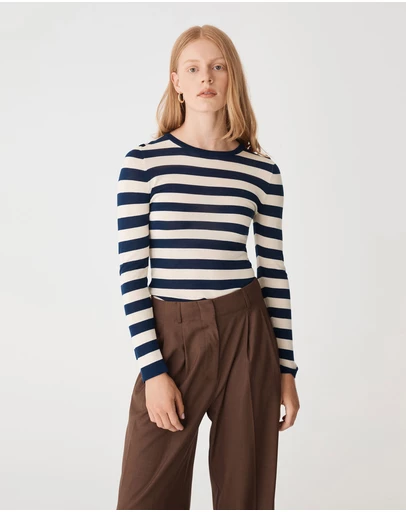 Forcast - Lana Stripe Knit Top