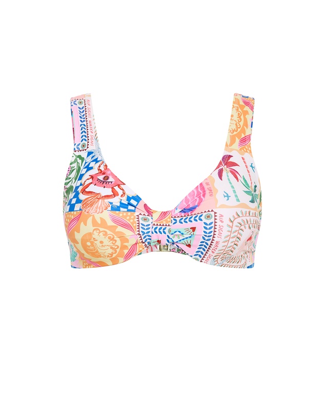 City Chic - Positano Print Underwire Bikini Top