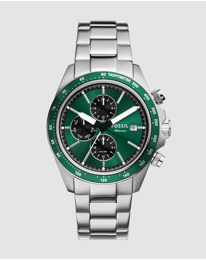 Fossil - Autocross Silver Tone Chronograph Watch