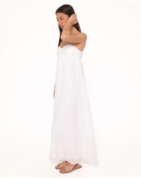 Petal & Pup - Vee Strapless Maxi Dress - White